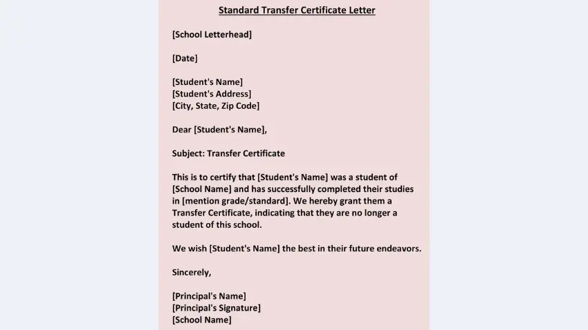 School Transfer Certificate Application
